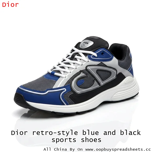 Dior retro-style blue and black sports shoes