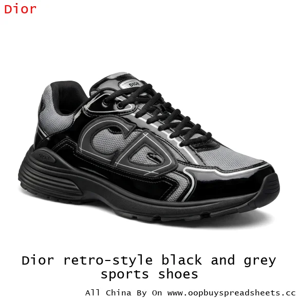 Dior retro-style black and grey sports shoes