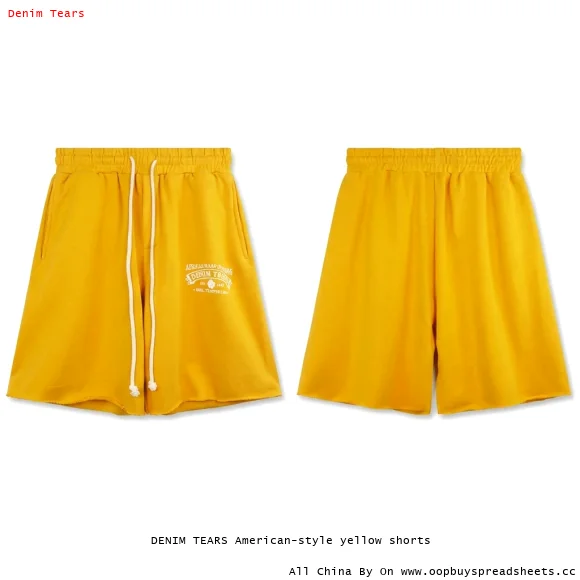 DENIM TEARS American-style yellow shorts