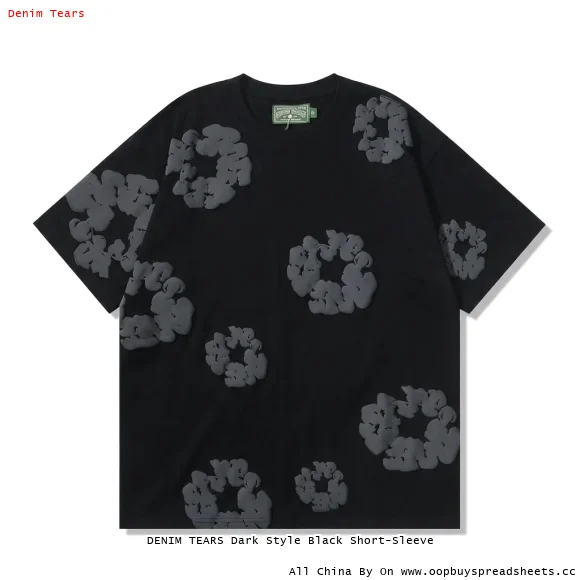 DENIM TEARS Dark Style Black Short-Sleeve