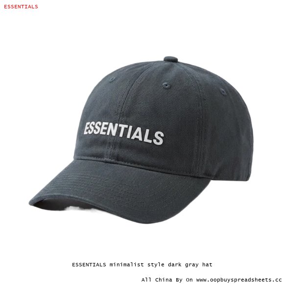 ESSENTIALS minimalist style dark gray hat