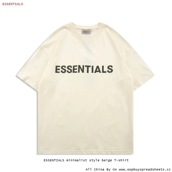 ESSENTIALS minimalist style beige T-shirt