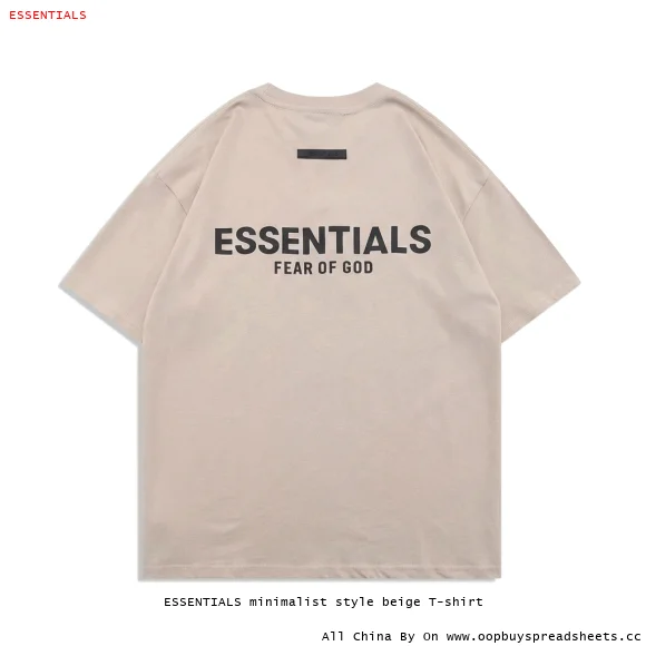 ESSENTIALS minimalist style beige T-shirt