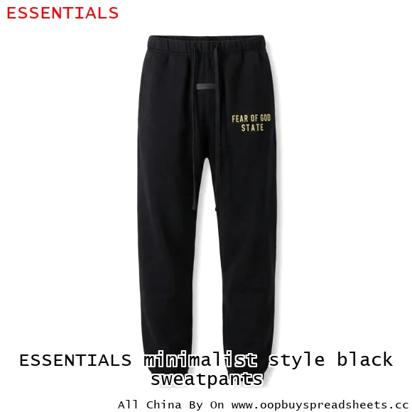 ESSENTIALS minimalist style black sweatpants