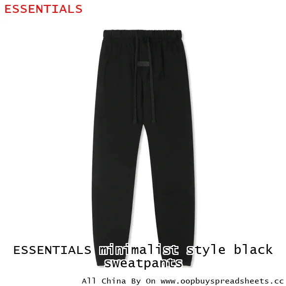 ESSENTIALS minimalist style black sweatpants