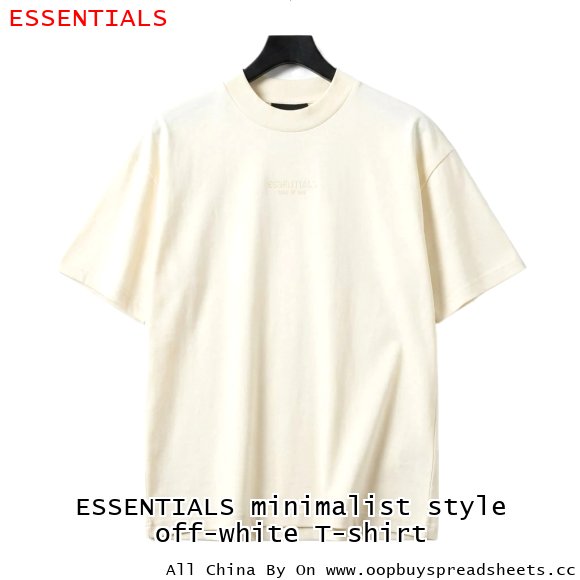 ESSENTIALS minimalist style off-white T-shirt