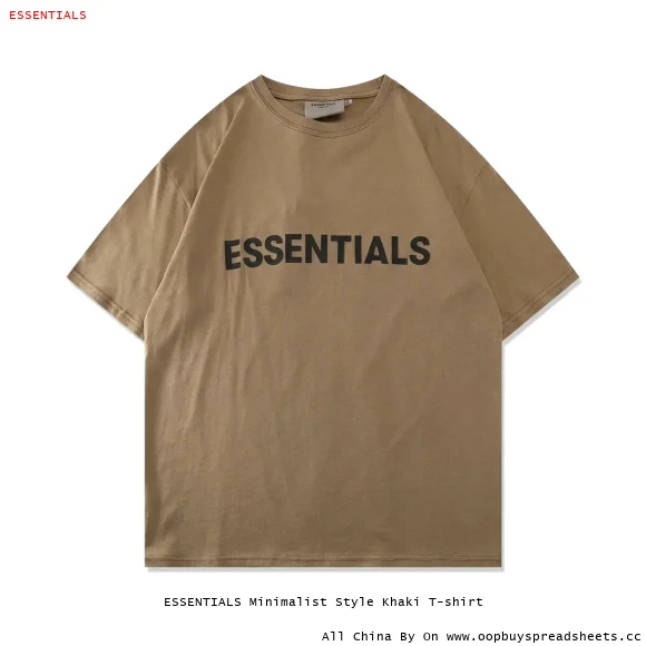 ESSENTIALS Minimalist Style Khaki T-shirt