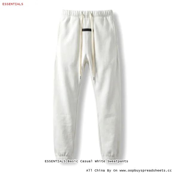 ESSENTIALS Basic Casual White Sweatpants