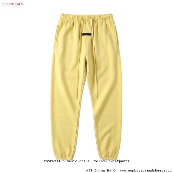 ESSENTIALS Basic Casual Yellow Sweatpants