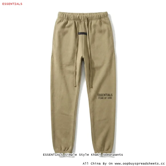 ESSENTIALS Simple Style Khaki Sweatpants