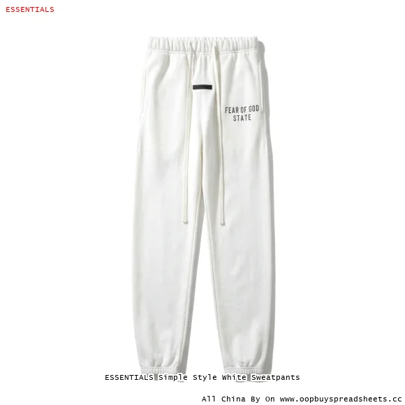 ESSENTIALS Simple Style White Sweatpants