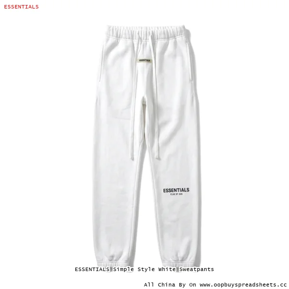 ESSENTIALS Simple Style White Sweatpants