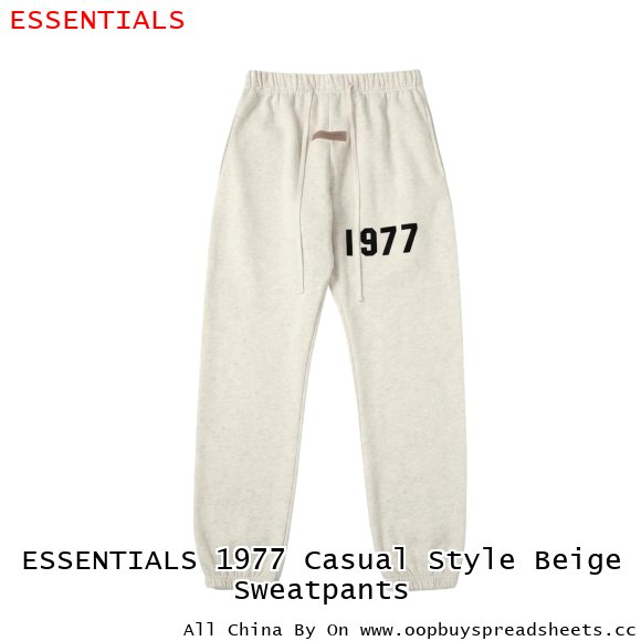 ESSENTIALS 1977 Casual Style Beige Sweatpants