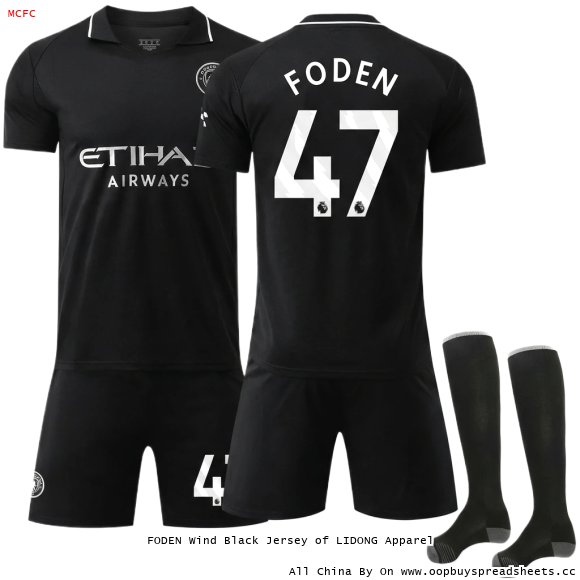 FODEN Wind Black Jersey of LIDONG Apparel