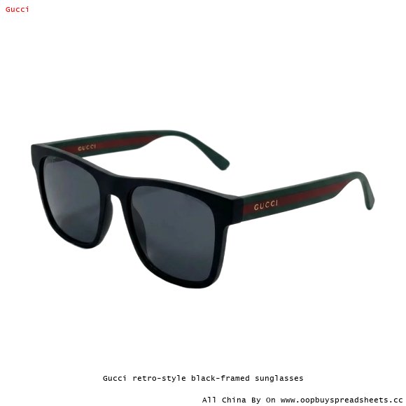 Gucci retro-style black-framed sunglasses