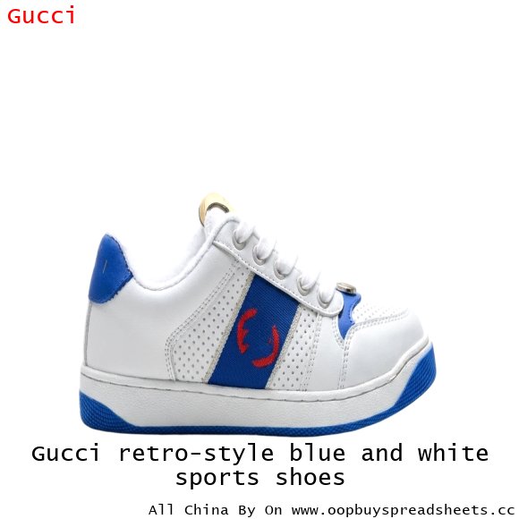 Gucci retro-style blue and white sports shoes