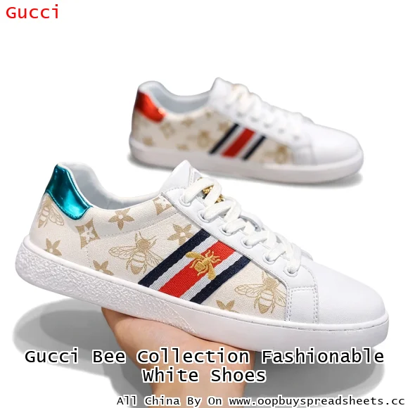 Gucci Bee Collection Fashionable White Shoes