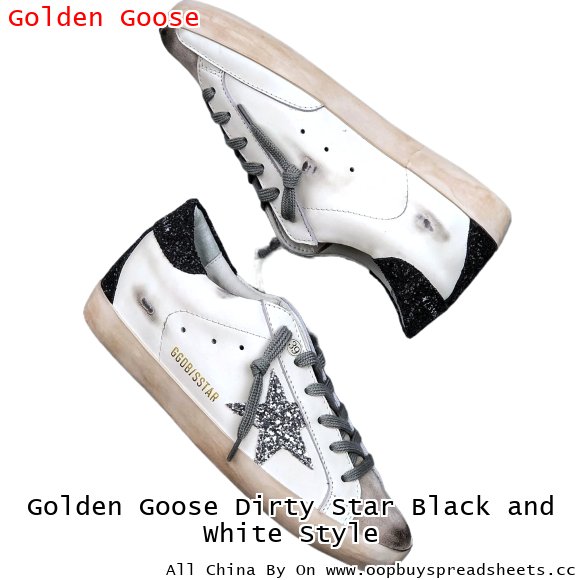 Golden Goose Dirty Star Black and White Style