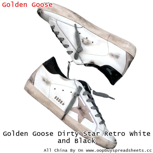 Golden Goose Dirty Star Retro White and Black