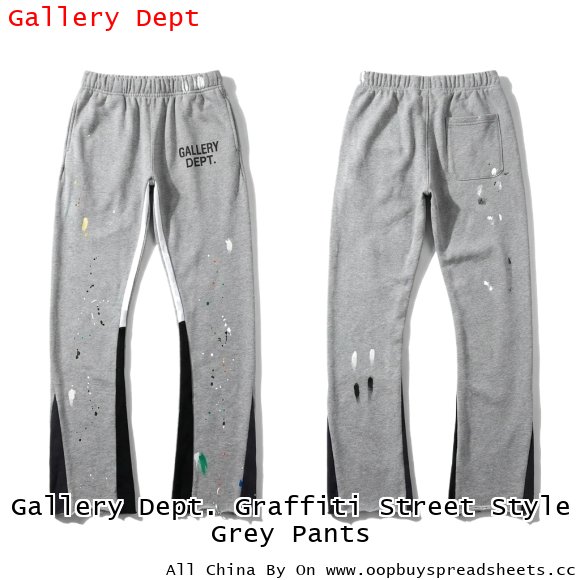 Gallery Dept. Graffiti Street Style Grey Pants