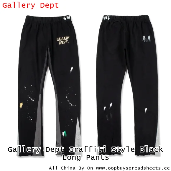 Gallery Dept Graffiti Style Black Long Pants