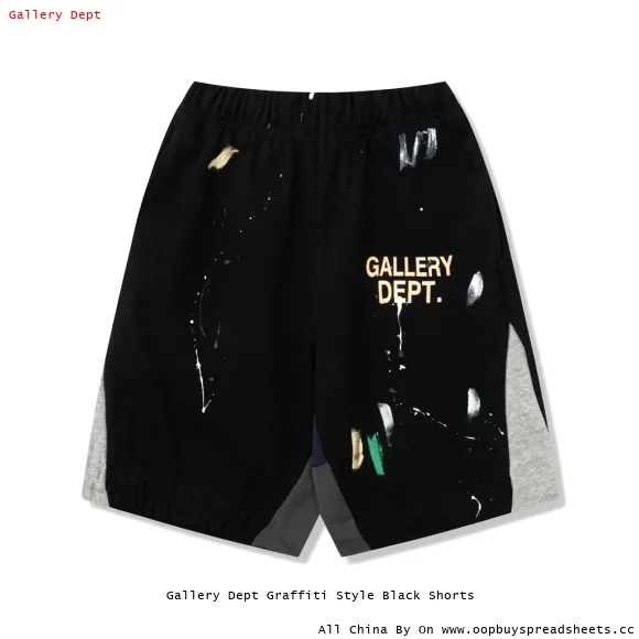 Gallery Dept Graffiti Style Black Shorts