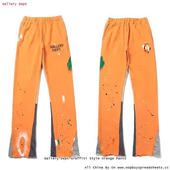 Gallery Dept Graffiti Style Orange Pants
