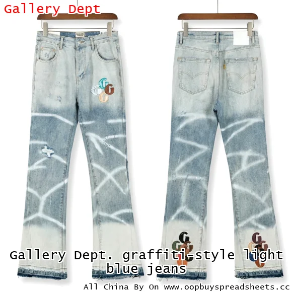 Gallery Dept. graffiti-style light blue jeans