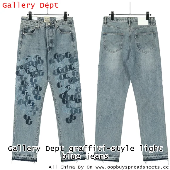 Gallery Dept graffiti-style light blue jeans