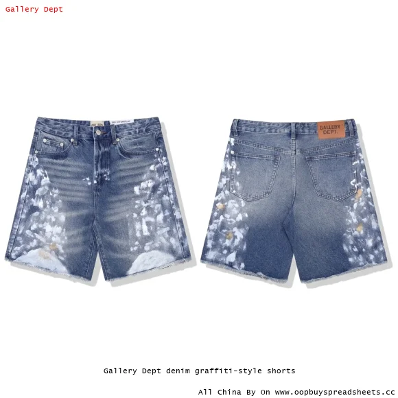 Gallery Dept denim graffiti-style shorts