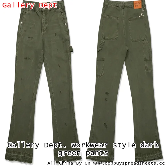 Gallery Dept. workwear style dark green pants