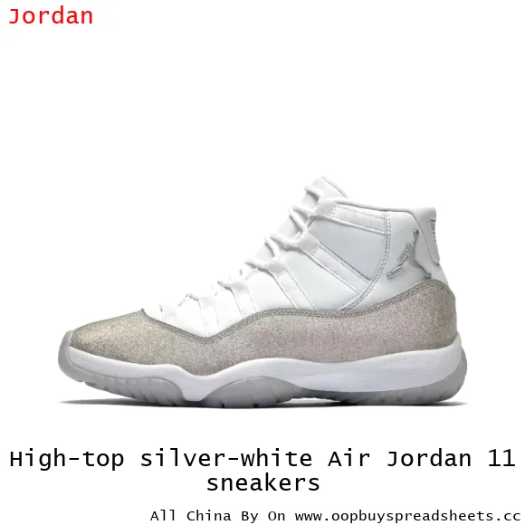 High-top silver-white Air Jordan 11 sneakers