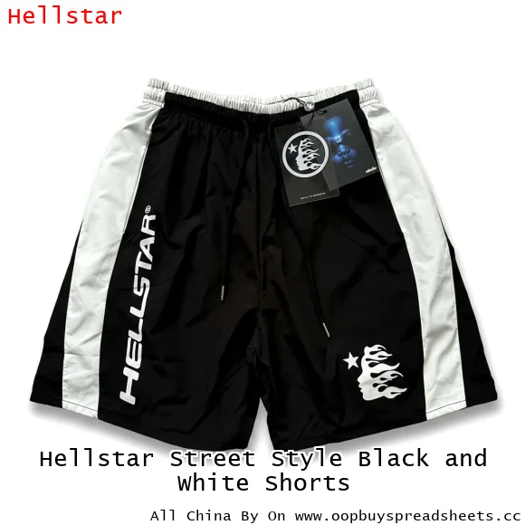 Hellstar Street Style Black and White Shorts