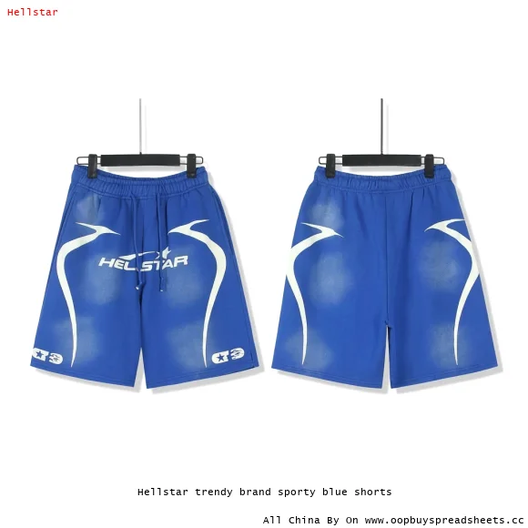 Hellstar trendy brand sporty blue shorts