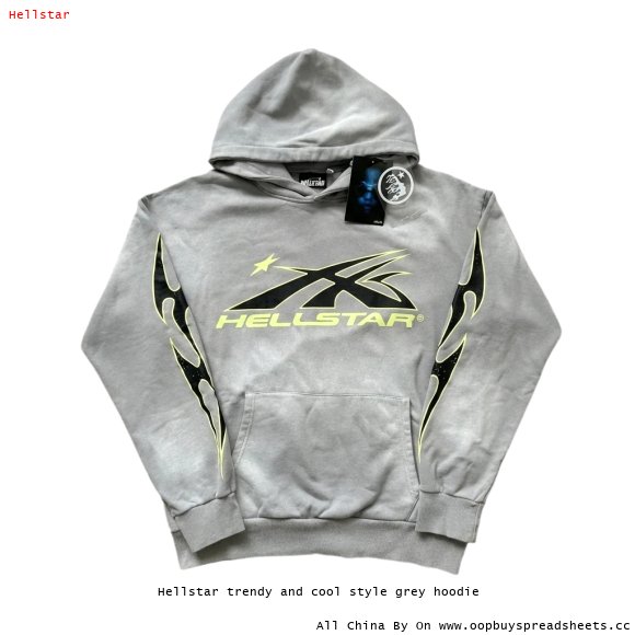 Hellstar trendy and cool style grey hoodie
