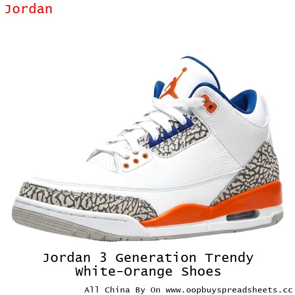 Jordan 3 Generation Trendy White-Orange Shoes