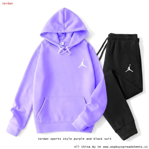 Jordan sports style purple and black suit