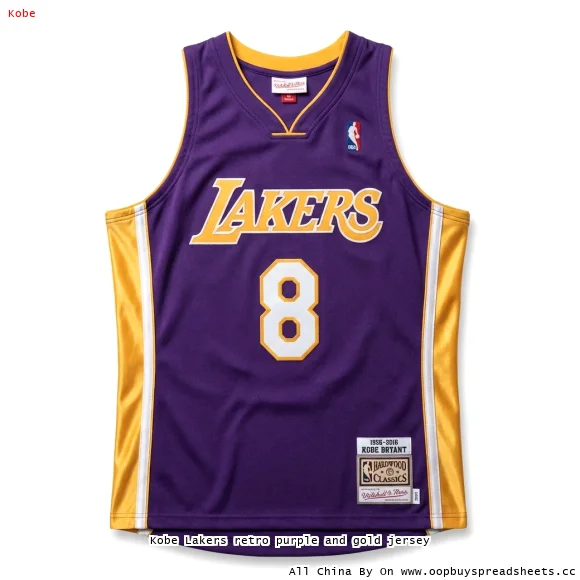 Kobe Lakers retro purple and gold jersey