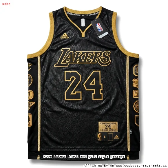 Kobe Lakers black and gold style jerseys