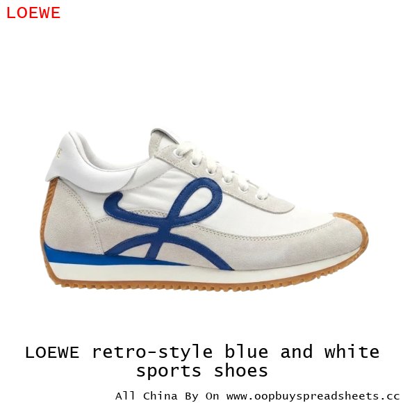 LOEWE retro-style blue and white sports shoes