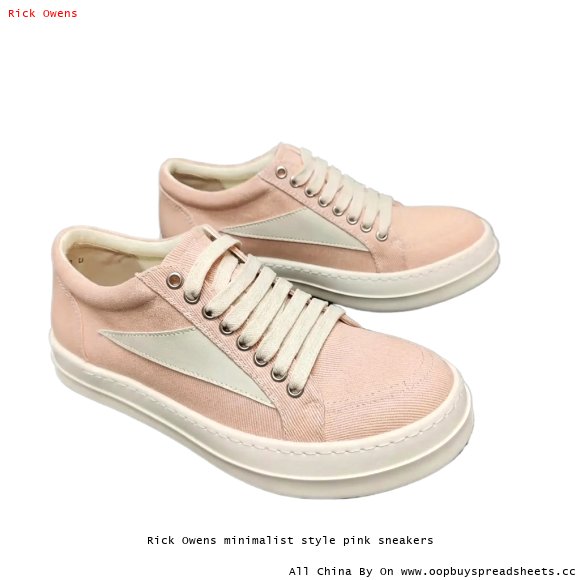 Rick Owens minimalist style pink sneakers