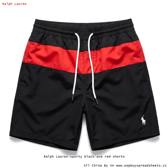 Ralph Lauren sporty black and red shorts