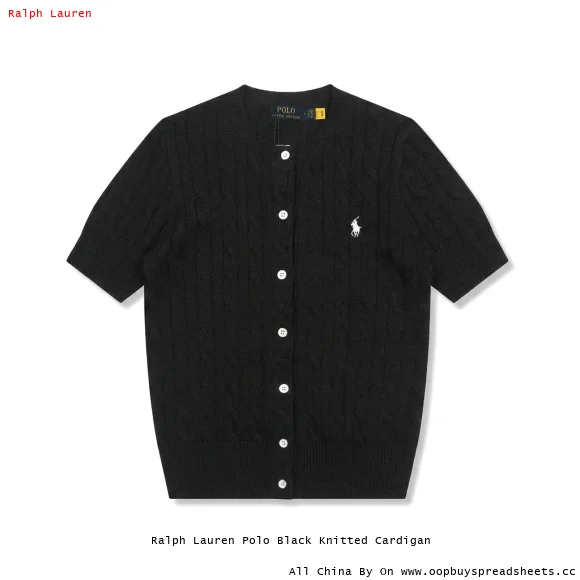Ralph Lauren Polo Black Knitted Cardigan