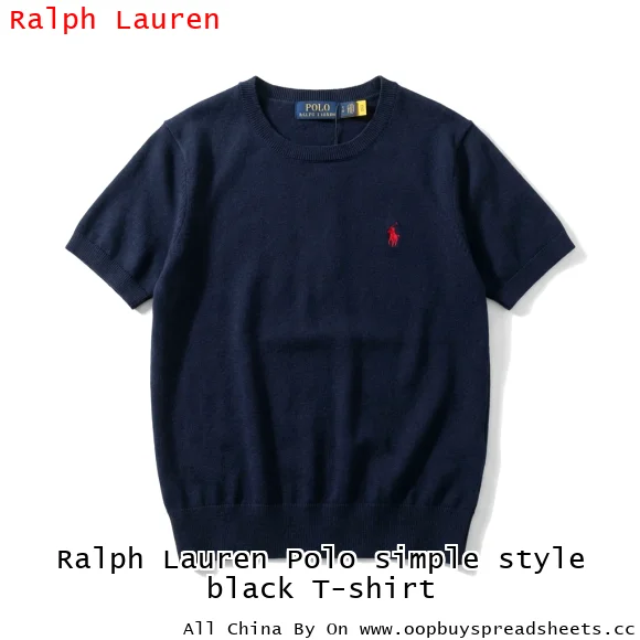 Ralph Lauren Polo simple style black T-shirt