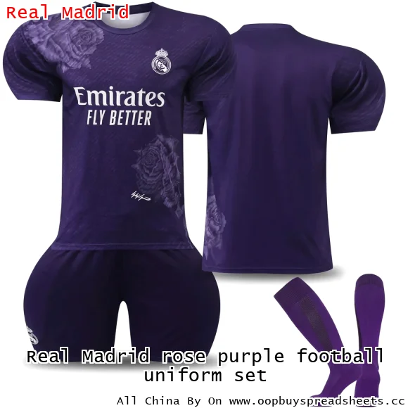 Real Madrid rose purple football uniform set