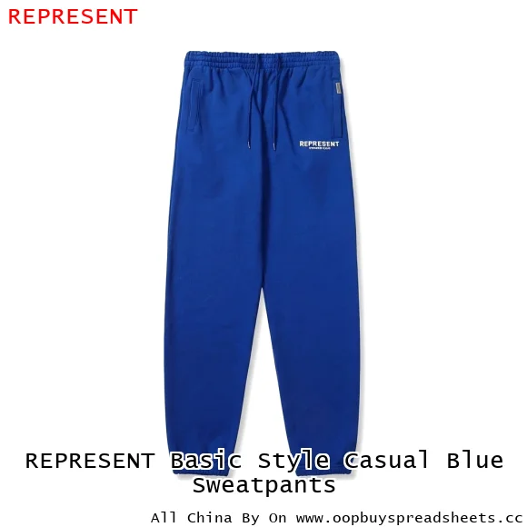 REPRESENT Basic Style Casual Blue Sweatpants