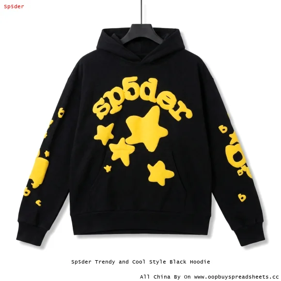 Sp5der Trendy and Cool Style Black Hoodie