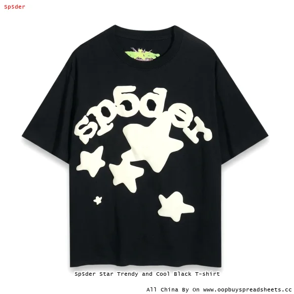 Sp5der Star Trendy and Cool Black T-shirt