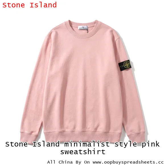 Stone Island minimalist style pink sweatshirt