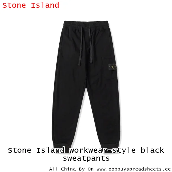 Stone Island workwear-style black sweatpants